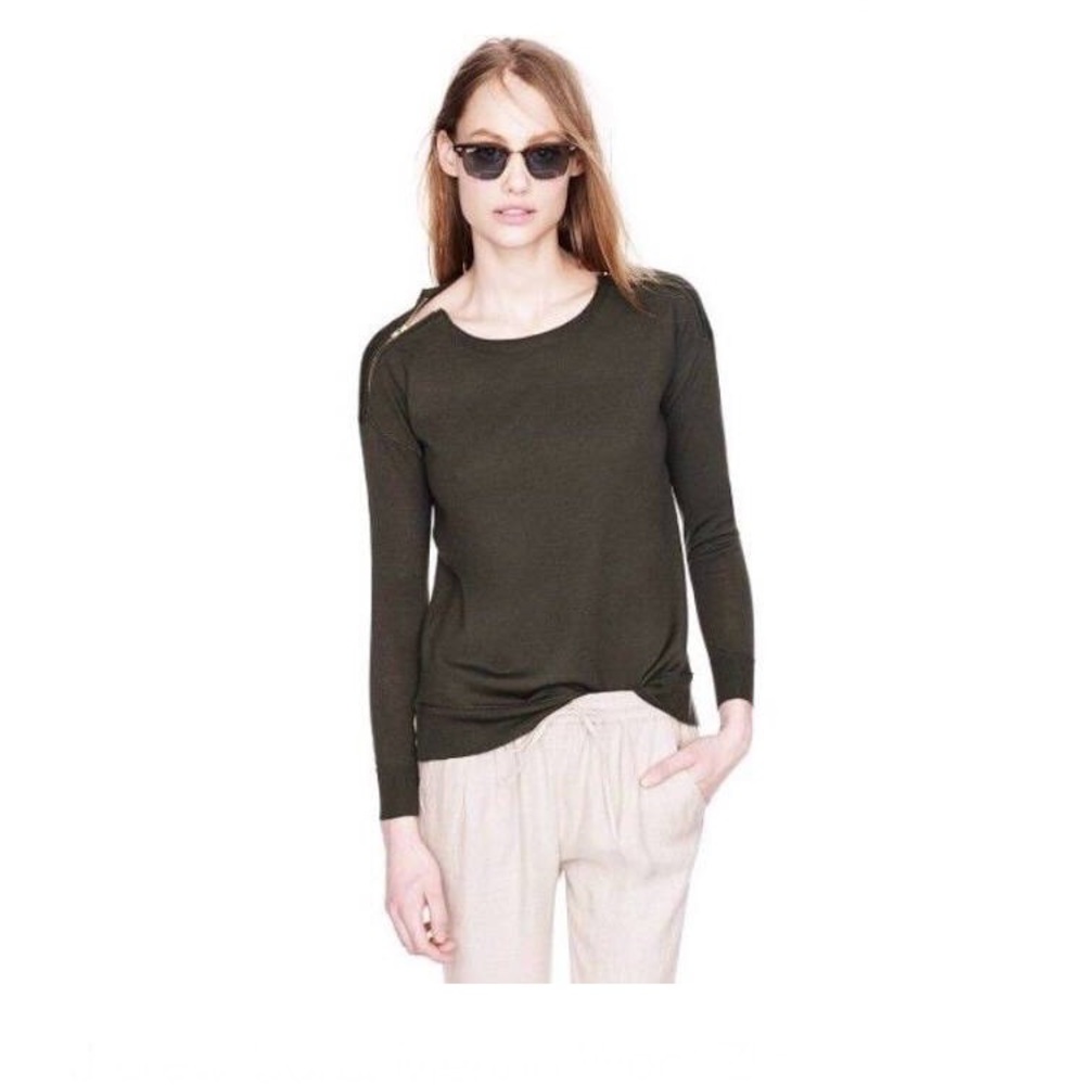 J Crew Zip Shoulder Sweater